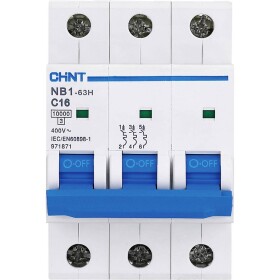 Chint 179877 NB1L elektrický jistič 3pólový 6 A