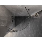 MEXEN/S - Lunar sprchový kout čtvrtkruh křídlový 100 x 100, transparent, grafit kartáčovaná 833-100L-100P-66-00