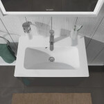 DURAVIT - ME by Starck Umyvadlo nábytkové Compact, 630x400 mm, s 1 otvorem pro baterii, s WonderGliss, alpská bílá 23426300001