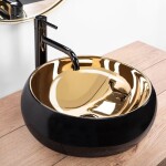 REA - Umyvadlo na desku Luna Gold/Black REA-U3306