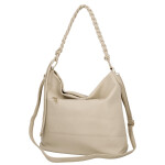 Moderní dámská koženková kabelka na rameno Bonnie, tmavě béžová