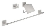 GROHE - QuickFix Start Cube Set koupelnových doplňků 3 v 1, supersteel 41124DC0