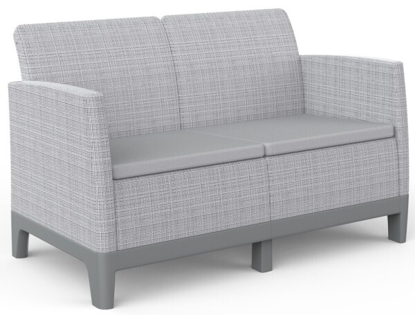 KETER SCANDI FORMA 2 SEATER SOFA - Ash grey/Storm grey
