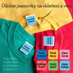 63x Jmenovky ČTVEREC MOTIV MINI štítky na oblečení a věci 18x18 mm