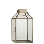 Ib Laursen Skleněná lucerna Norr Brass 25,5 cm, zlatá barva, kov
