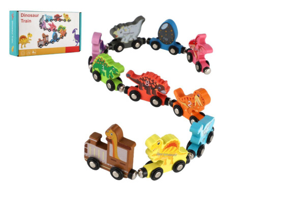 Vlak s vagóny Dinosaurus na magnety 10 ks