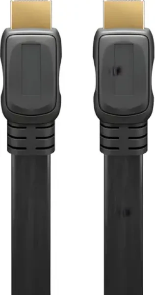 Goobay 61279 / HDMI kabel / plochý / s Ethernetem / pozlacené konektory / 2 m (61279)