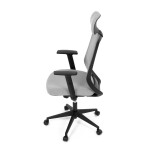 Židle kancelářská, šedá MESH síťovina, šedá látka, plastový kříž, synchronní mechanismus, kolečka pro tvrdé povrchy
