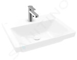 VILLEROY & BOCH - Subway 3.0 Umyvadlo nábytkové 550x440 mm, bez přepadu, otvor pro baterii, CeramicPlus, Stone White 4A70F5RW