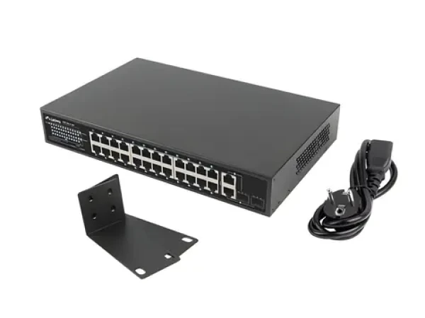 Lanberg RSFE-24P-2C-360 V2 / Switch / 24x PoE+ 100 Mbps / 2x Combo Gigabit / 360W / Unmanaged / rack 19" (RSFE-24P-2C-360)