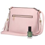 Módní dámská koženková crossbody kabelka Vaios, růžová