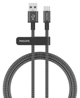 Philips DLC5060A/00 černý / Nabíjecí kabel / USB-A - USB-C / 2 m / 3 A (4895229152564)