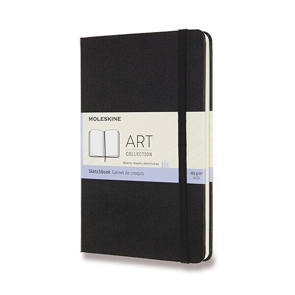 Skicář Moleskine - tvrdé desky - M, čistý, černý