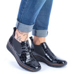 Kožené boty z hadí kůže Rieker W R474 černé 39