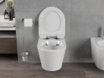 MEXEN/S - Rico Závěsná WC mísa Rimless včetně sedátka s slow-slim, Duroplast, bílá 30720100