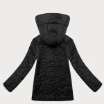 Černá dámská plus size bunda s odepínací kapucí J Style (16M9268-392) odstíny černé 48