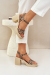Zazoo 40386 Dámské Kožené Sandály Na Korku Leopardí Hnědo-Bežové 38