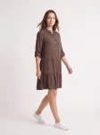 HOSH Dámské košilové šaty Spirit tmavě hnědé Velikost: L/XL
