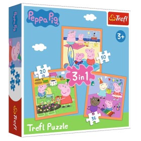 TREFL Puzzle 3v1 Peppa Úžasné nápady