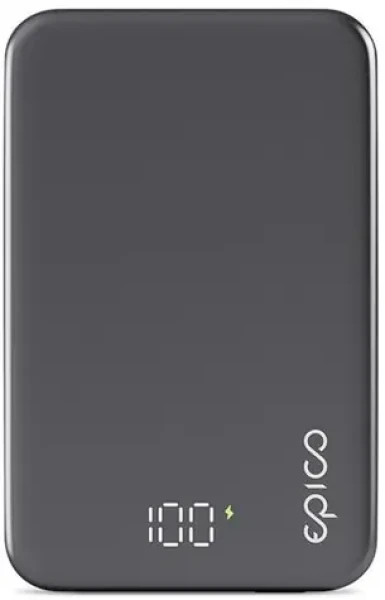 Epico iStores Mag+ Aluminium Power Bank 10000mAh šedá / Powerbank / bezdrátové nabíjení / USB-A / USB-C (9915101300250)