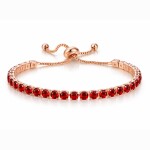 Náramek Swarovski Elements Cianoti Gold Garnet, Červená 14 cm + 9 cm (prodloužení)