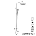 Mereo Viana vanová baterie s talířovou kulatou slim sprchou ø 250 mm, nerez CBE60101SC2