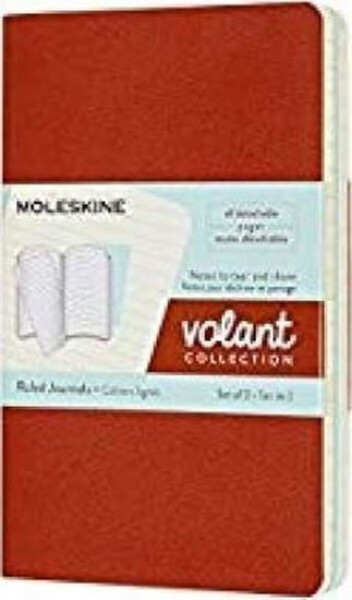 Sešity Moleskine Volant - měkké desky, S, linkované, 2 ks - oranžový/ modrý