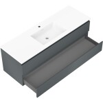 MEXEN/S - Orio koupelnová skříňka 140 cm s umyvadlem Otis, 2 zásuvky, grafit mat/bílá mat 91A10-14047-2-BFF66-W18M01