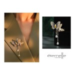 Exkluzivní brož Swarovski Elements Fortunata - motýl, Zlatá