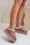 Dámské Sněhule Na Platformě Zateplené Kožíškem Leopard Hnědé Remenia 40