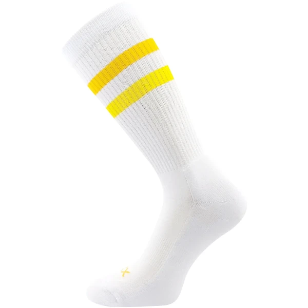 VOXX Ponožky pánské sportovní RETRAN s ionty stříbra BÍLÉ se žlutou 39-42 118874