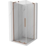 MEXEN/S - Velar L sprchový kout, posuvné dveře 110 x 110, transparent, měď kartáčovaná 871-110-110-03-65