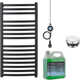 CERANO Koupelnový elektrický radiátorový set Paolo - WIFI - 600W - černá matná - 1090x550 mm