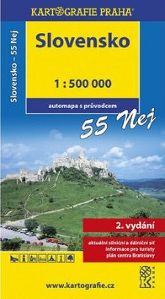 Slovensko - 55 nej, 1:500T (automapa), 2. vydání