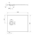 CERSANIT - Sada C254 sprchová vanička obdélníková TAKO SLIM 120x90x4,5 šedá mat + sifon VIR S208-001