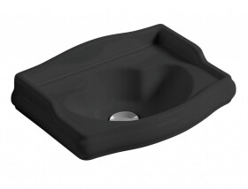 KERASAN - RETRO keramické umývátko 41x30cm, bez otvoru, černá mat 103331