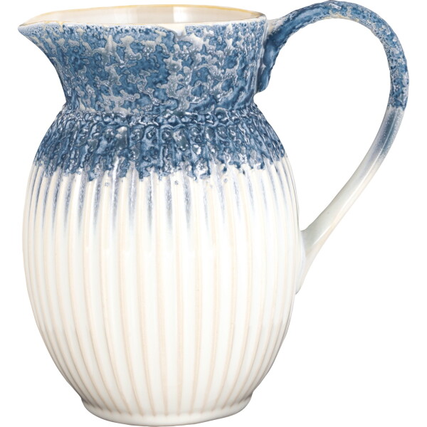 GREEN GATE Porcelánový džbán Alice Ripple Blue 1,5 l, modrá barva, keramika