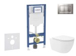 GEBERIT - Duofix Set předstěnové instalace, klozetu Oudee Vortex a sedátka softclose, tlačítko Sigma30, lakovaný chrom mat/chrom SANI11CA1154B