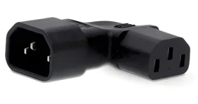 Nedis napájecí adaptér IEC-320-C14/C13 černá / Napájecí adaptér / Úhlový pravý / Poniklované konektory (CEGB11904BK)