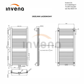 INVENA - Koupelnový radiátor 540 x 1200, bílý UG-01-120-A