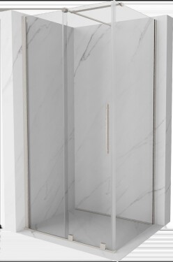 MEXEN/S - Velar sprchový kout, posuvné dveře 120 x 80, transparent, nikl kartáčovaná 871-120-080-01-97