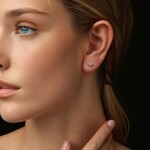 Stříbrné náušnice s 0,3 ct Moissanitem + CERTIFIKÁT, Stříbrná certifikát GRA, hadřík na čištění stříbra, dárková krabička
