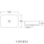 CERANO - Umyvadlo keramické Liberto - na desku - bílá lesklá - 50x36,5 CER-477002