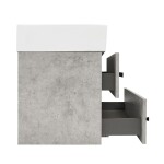 Koupelnová skříňka s umyvadlem a černou úchytkou SAT Cube Way 60x53x46 cm beton mat CUBE46C602BESATCW CUBE46C602BESATCW