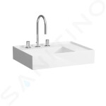 Laufen - Kartell Umyvadlo 600x460 mm, se 3 otvory pro baterii, SaphirKeramik, bílá H8103340001581