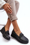 Kožené polobotky s platformou se zdobením černé Lemar Lehira 38