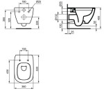 DEANTE Podomítkový rám, pro závěsné WC mísy bez tlačítka + WC Ideal Standard Tesi se sedátkem RIMLESS CST_WC01 X TE2