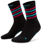 CEP dámské běžecké kompresní vysoké ponožky LIMITED - black/pink aqua Velikost: II (Vel. chodidla 34-37)
