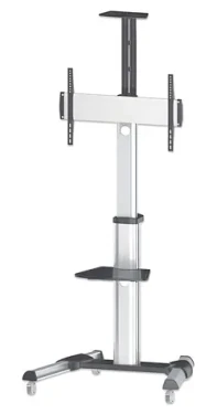 Manhattan Mobilní stojan pro TV černá, stříbrná / Podlahový držák TV / 37-70" / nosnost 50 kg / VESA 600x400 (461245)