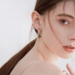 Náušnice s tygřím okem Vesper - stříbrné zapínání, Hnědá